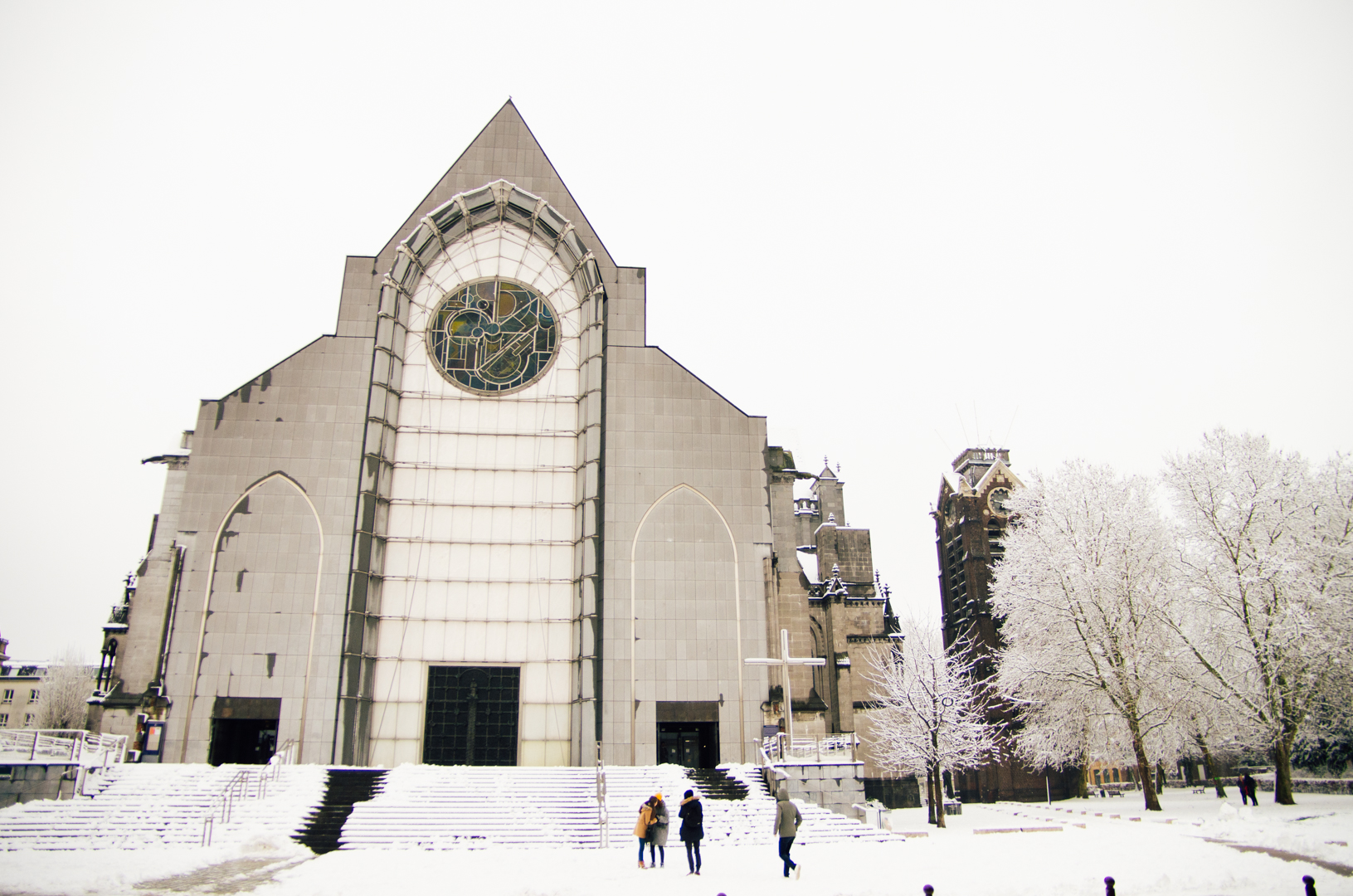 façade neige cathédrale notre dame de la treille lille 8761