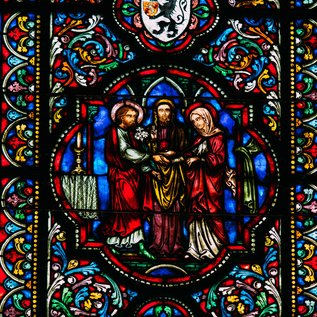 le mariage vitrail chapelle absidiale notre dame de la treille lille